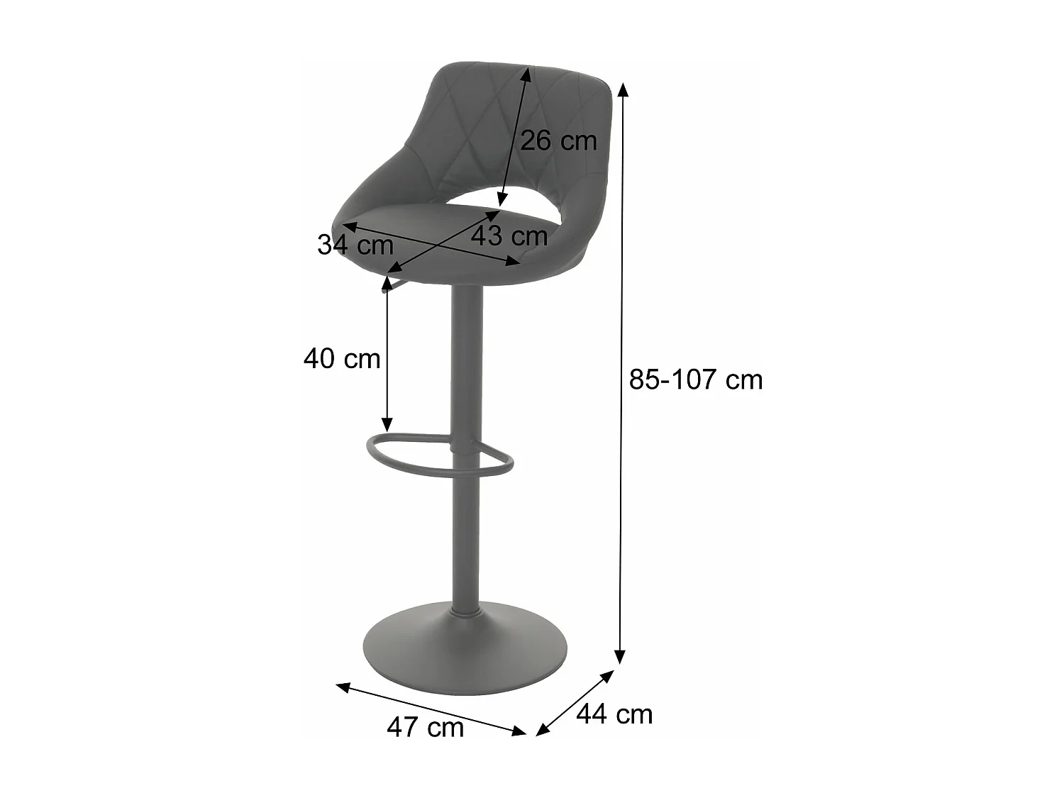 Lot de 2 tabourets de bar MCW-N64,  vert