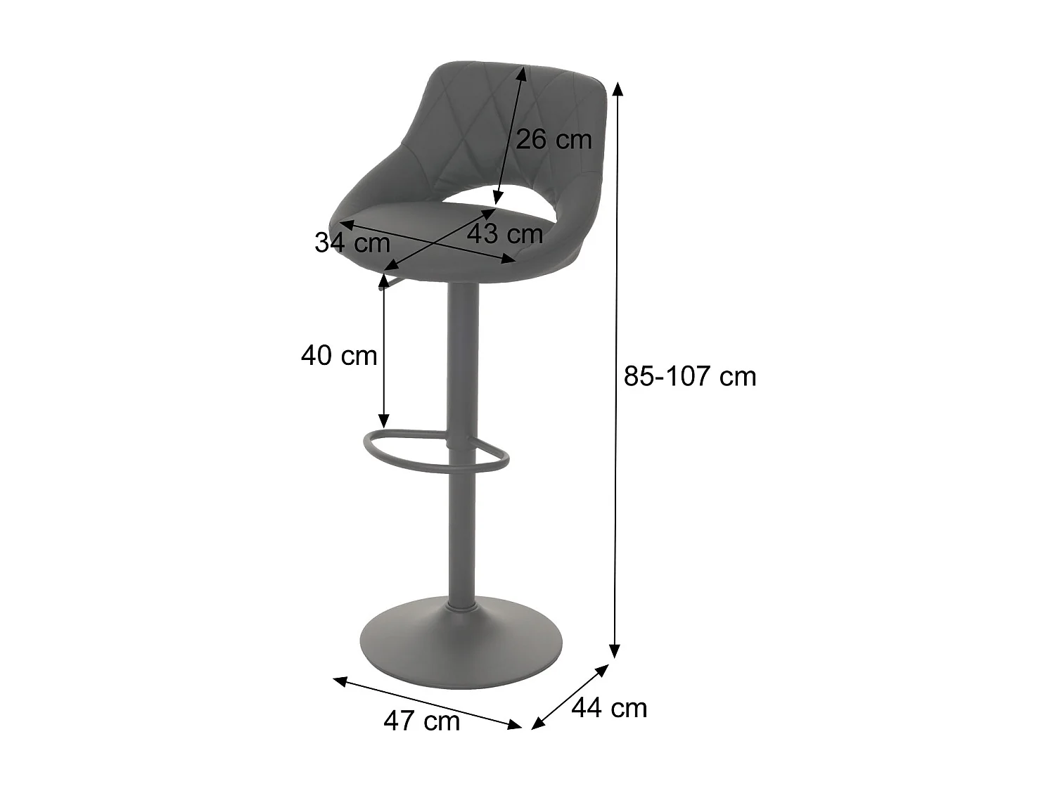 Set van 2 barkrukken MCW-N64,  bruin