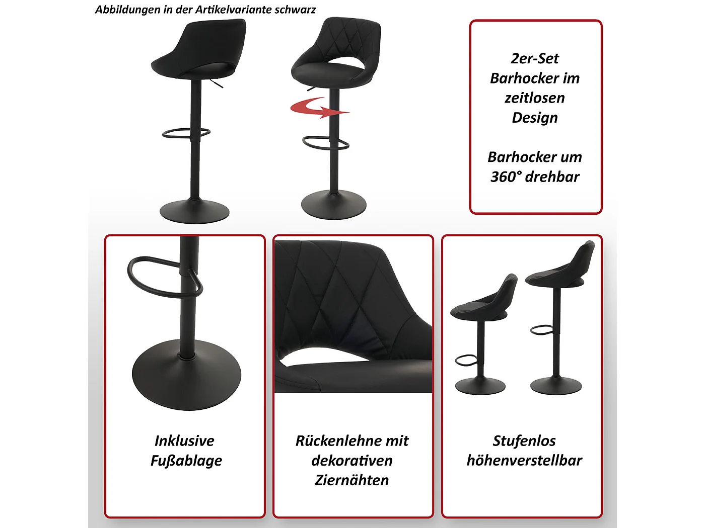 Set van 2 barkrukken MCW-N64,  bruin