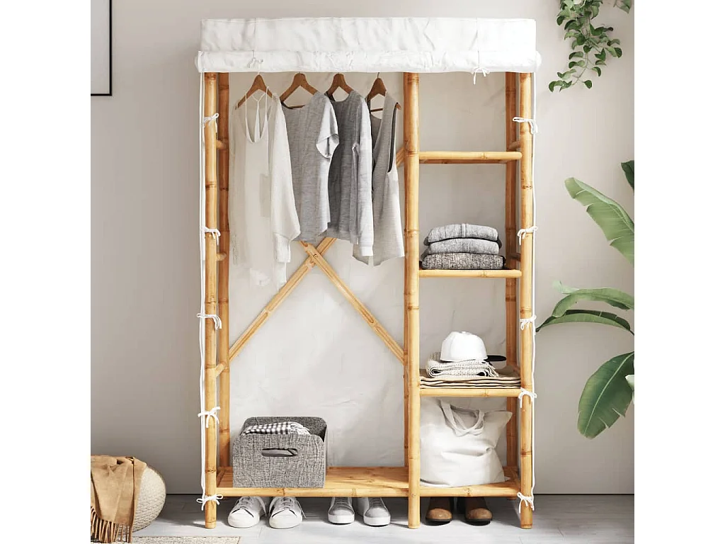 Garde-robe 110x45x170 cm bambou