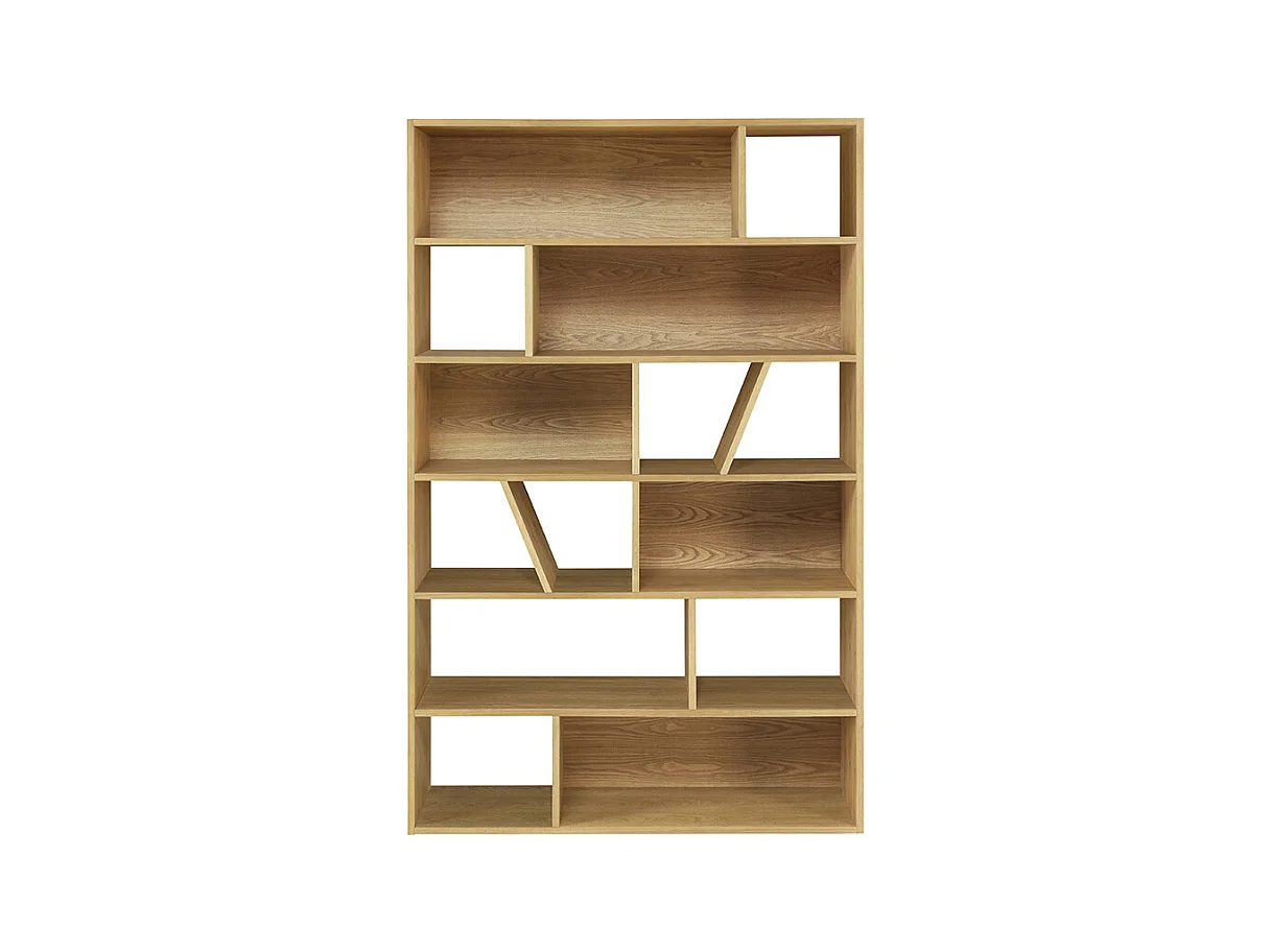 Bibliothèque design en bois clair L120 cm AZTEQUE