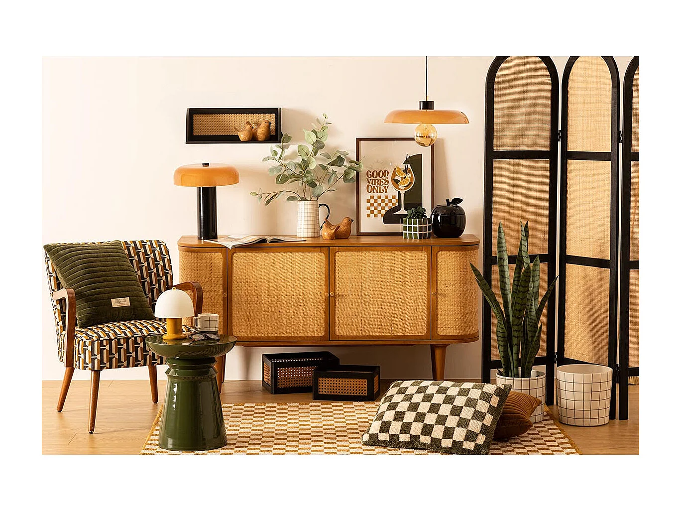 Table à café Table d'appoint Totem en métal Vert D 38 cm