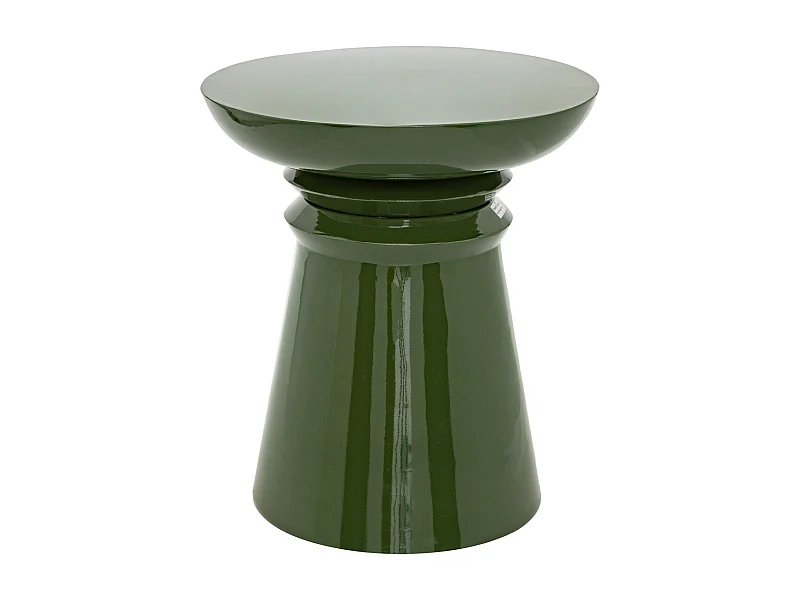 Table à café Table d'appoint Totem en métal Vert D 38 cm