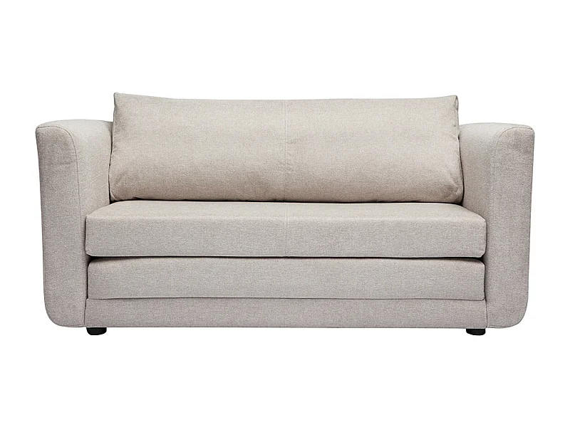 Divano letto a 2 posti in tessuto effetto velluto beige testurizzato LEON