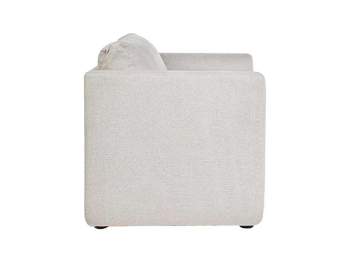 Sofá cama de 2 plazas de tela efecto terciopelo texturizado beige LEON