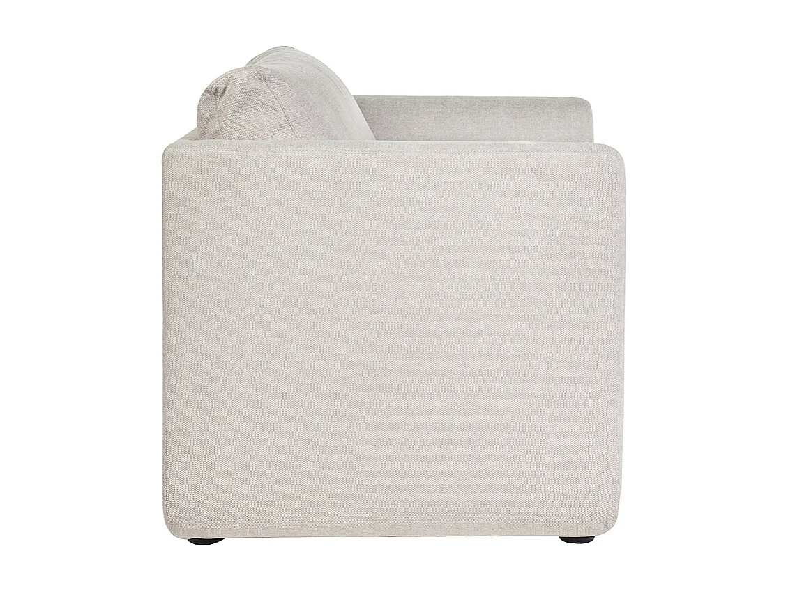 Canapé convertible 2 places en tissu effet velours texturé beige LEON