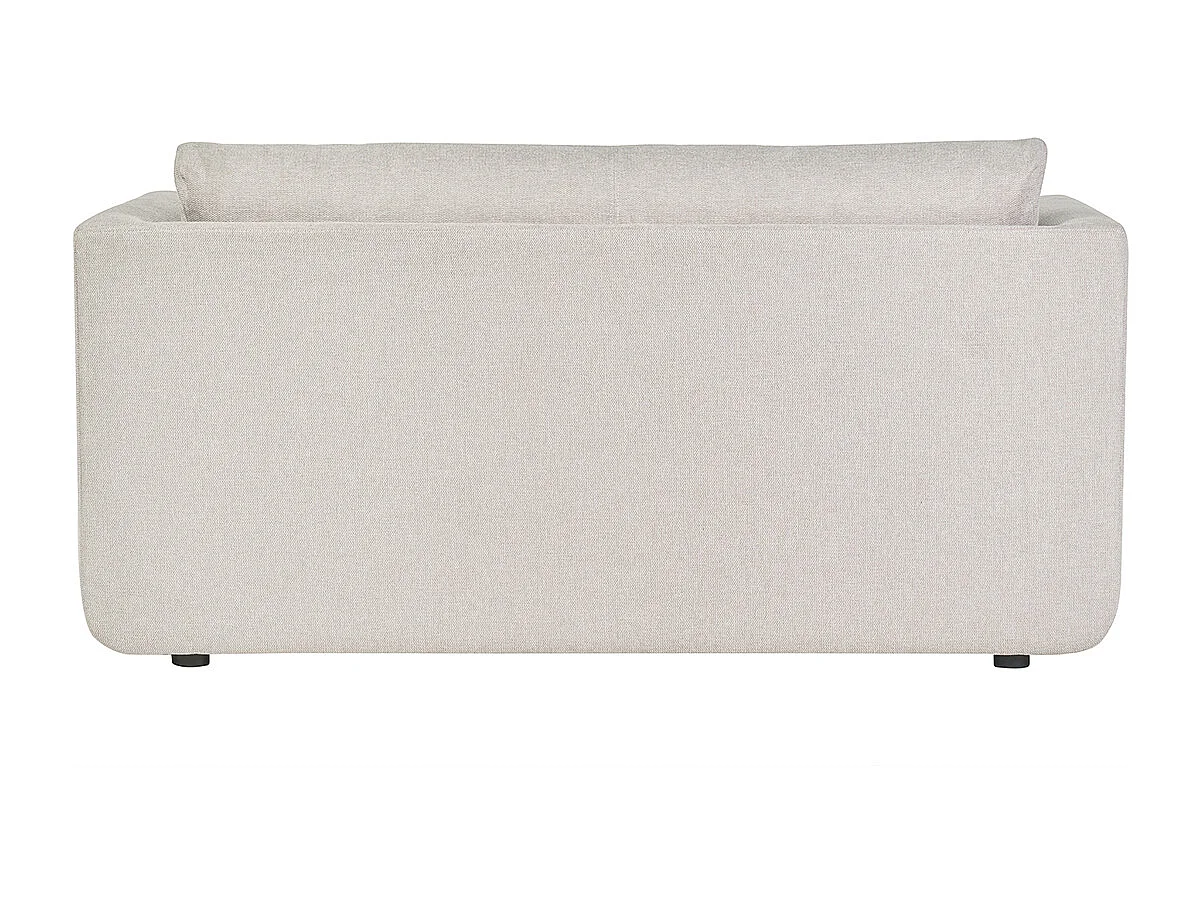 Canapé convertible 2 places en tissu effet velours texturé beige LEON
