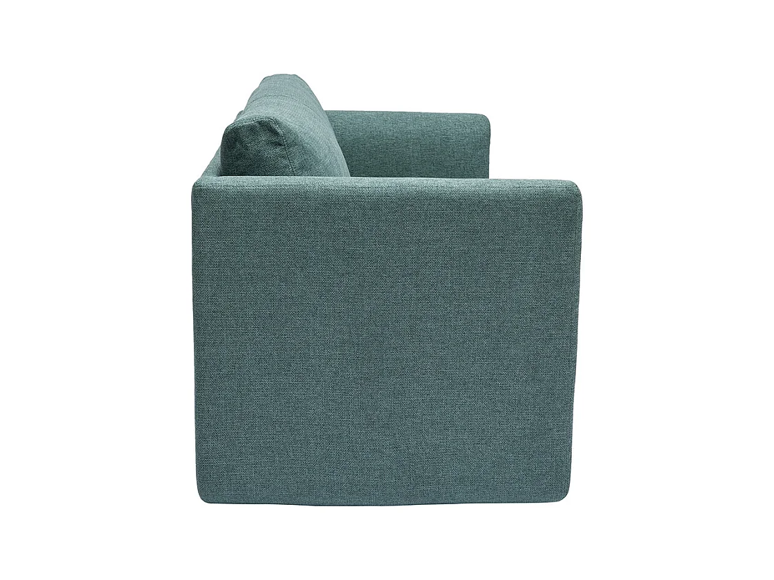 Schlafsofa 2-Sitzer aus graugrünem Stoff LEON
