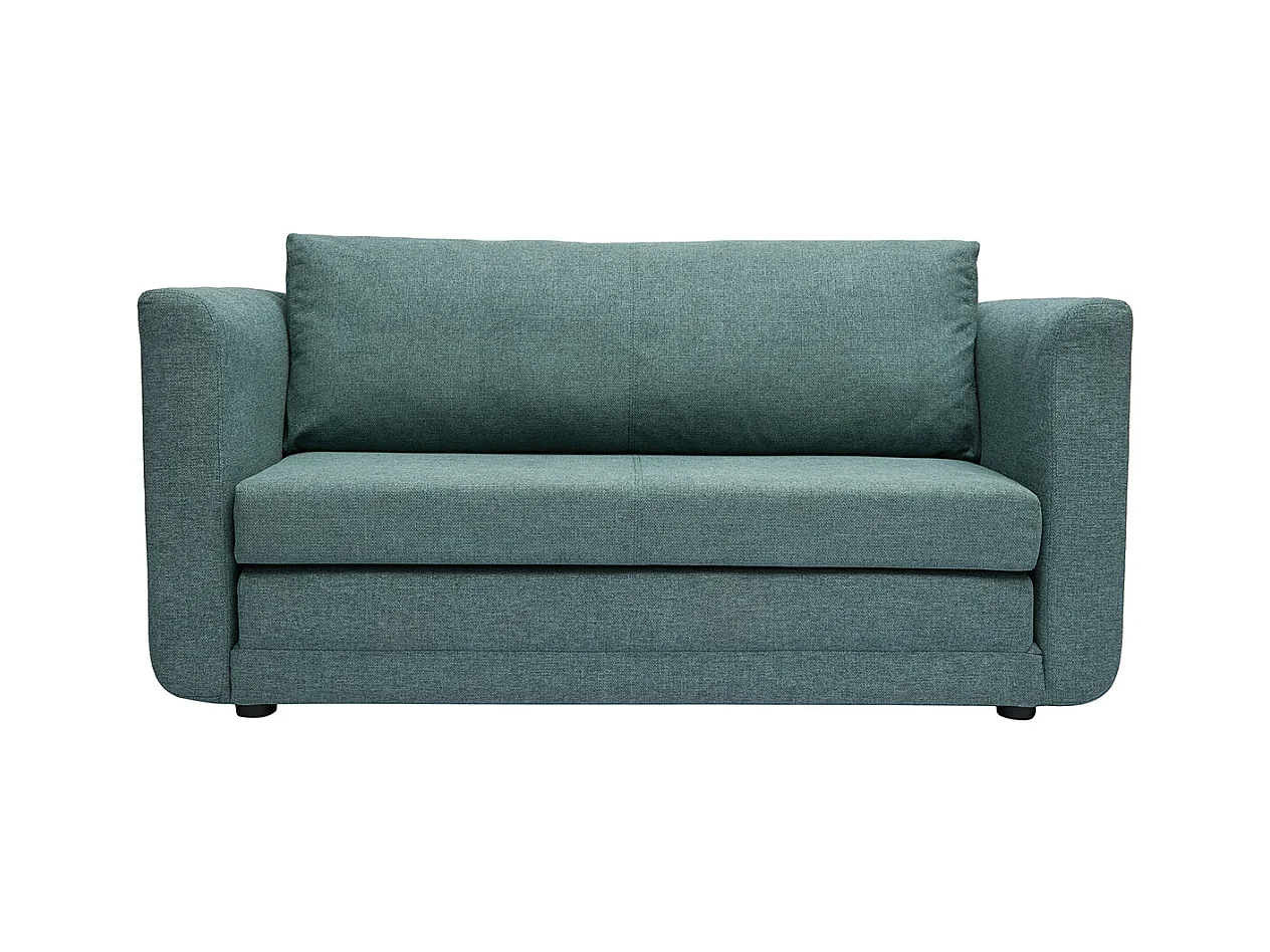Canapé convertible 2 places en tissu vert de gris LEON
