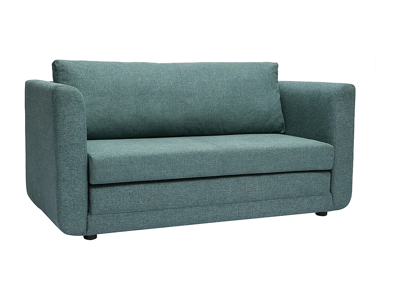 Canapé convertible 2 places en tissu vert de gris LEON