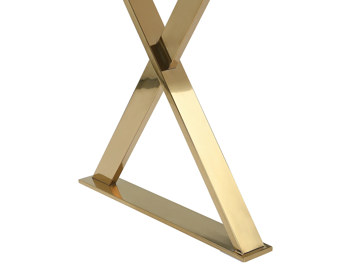 Bureau avec 2 tiroirs - MDF laqué et métal - Blanc et doré - PLEISA II de Pascal Morabito