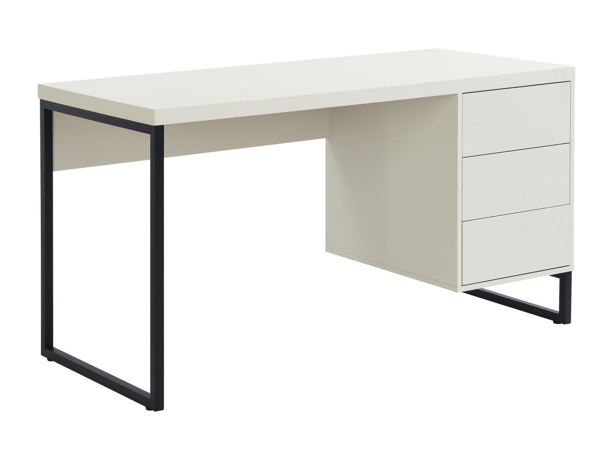 Schreibtisch mit 3 Schubladen - MDF & Metall - Beige & Schwarz - TIMFIA von günstig online kaufen