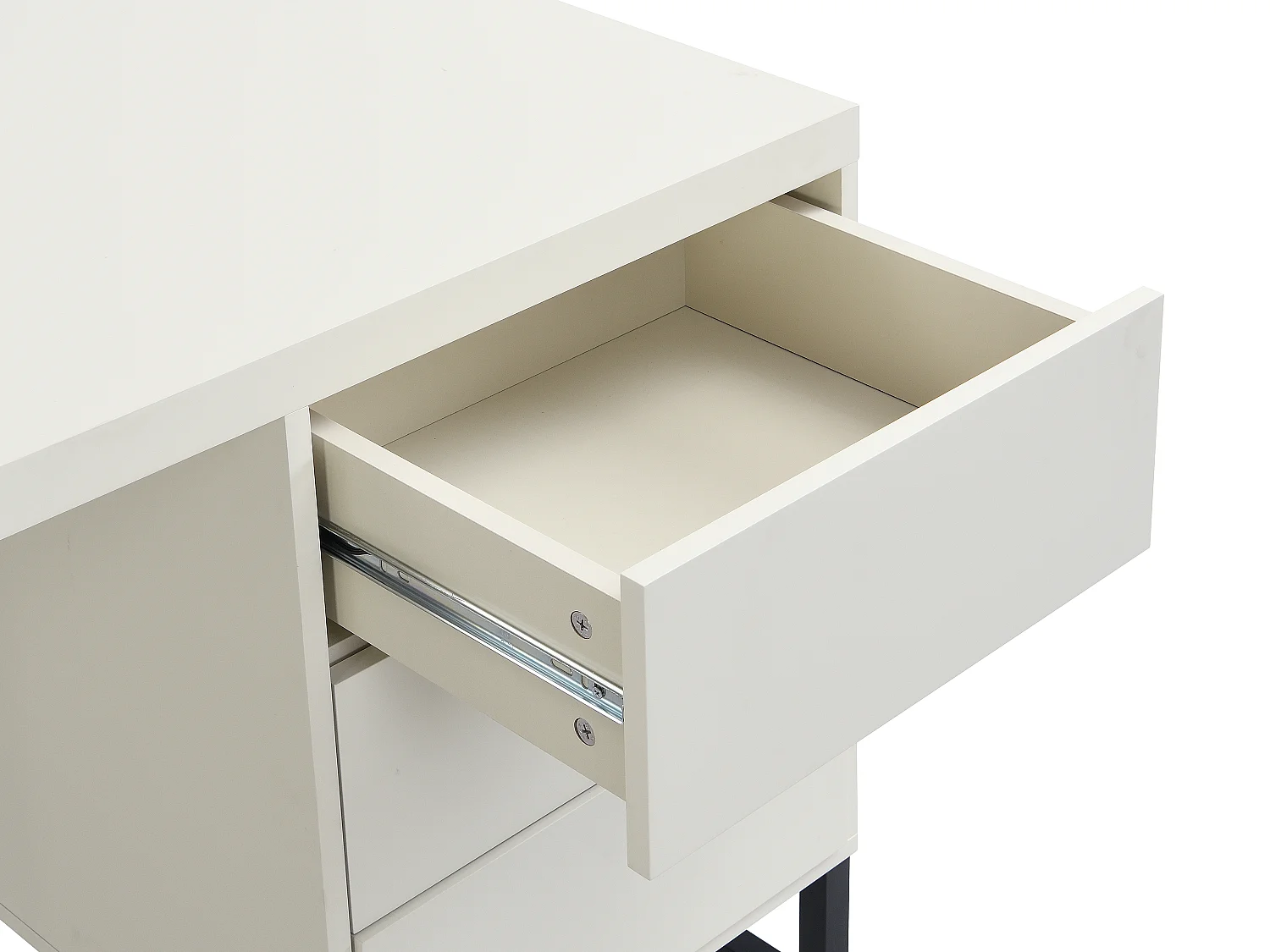 Schreibtisch mit 3 Schubladen - MDF & Metall - Beige & Schwarz - TIMFIA von Pascal Morabito