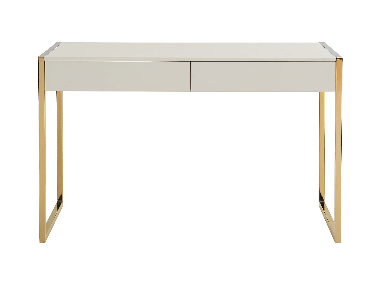 Skrivebord med 2 skuffer - MDF og metal - Beige og gyldent - MASON af Pascal Morabito