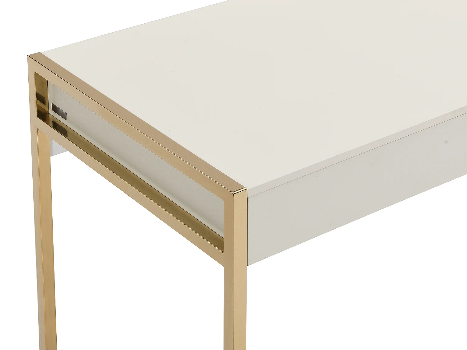 Skrivebord med 2 skuffer - MDF og metal - Beige og gyldent - MASON af Pascal Morabito