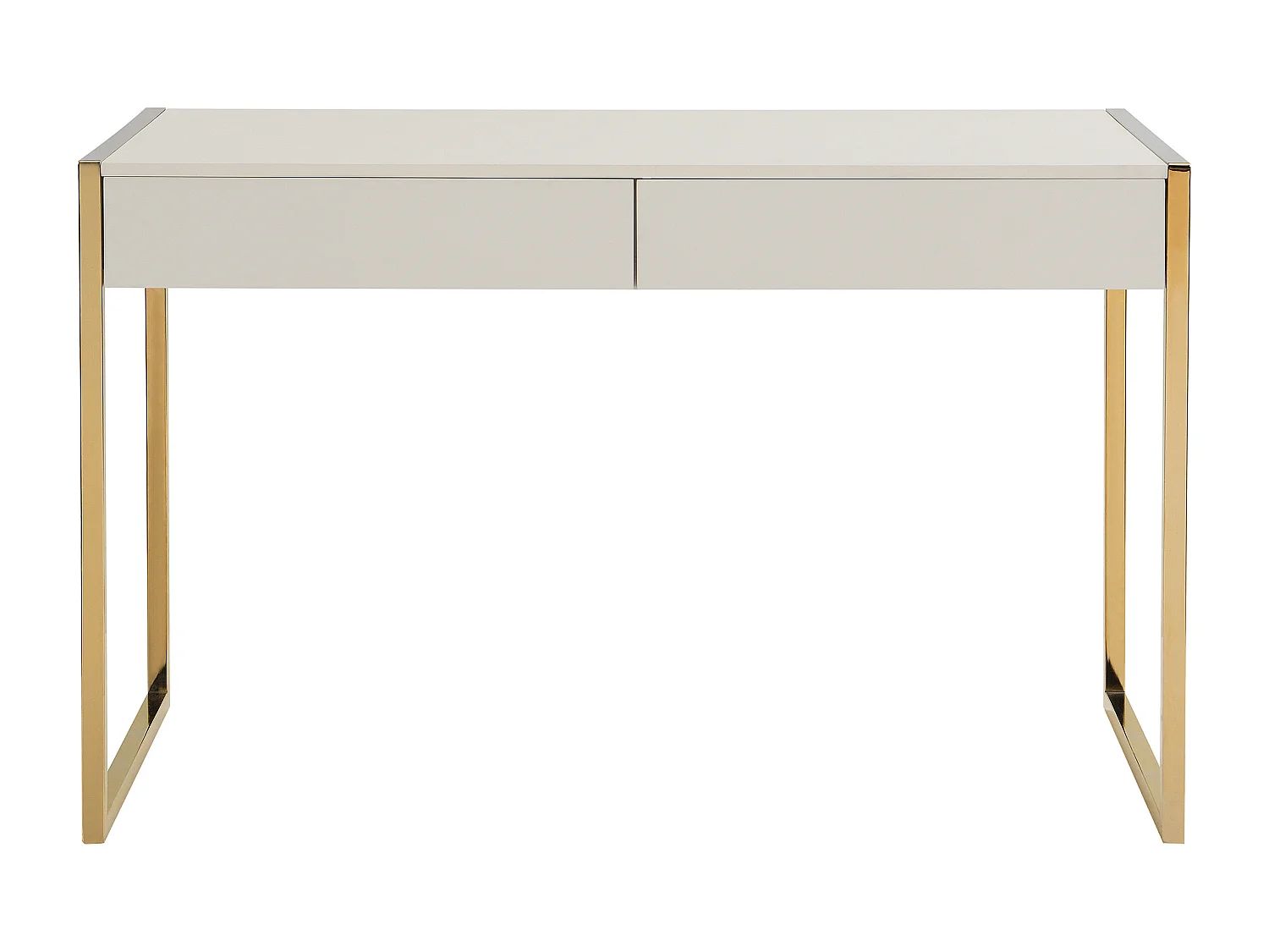 Bureau avec 2 tiroirs - MDF et métal - Beige et doré - MASON de Pascal Morabito