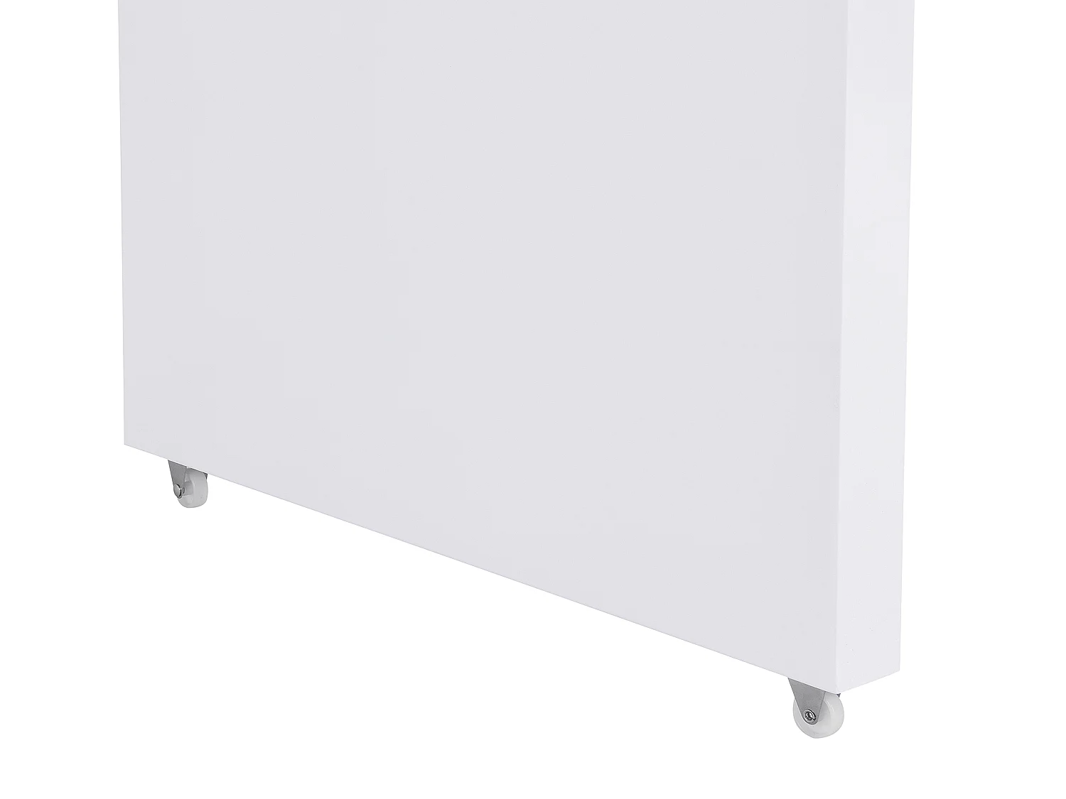 Utdragbart skrivbord med 360° svängbart bord - lackerad MDF - Vit och guld - NICEPHORE II