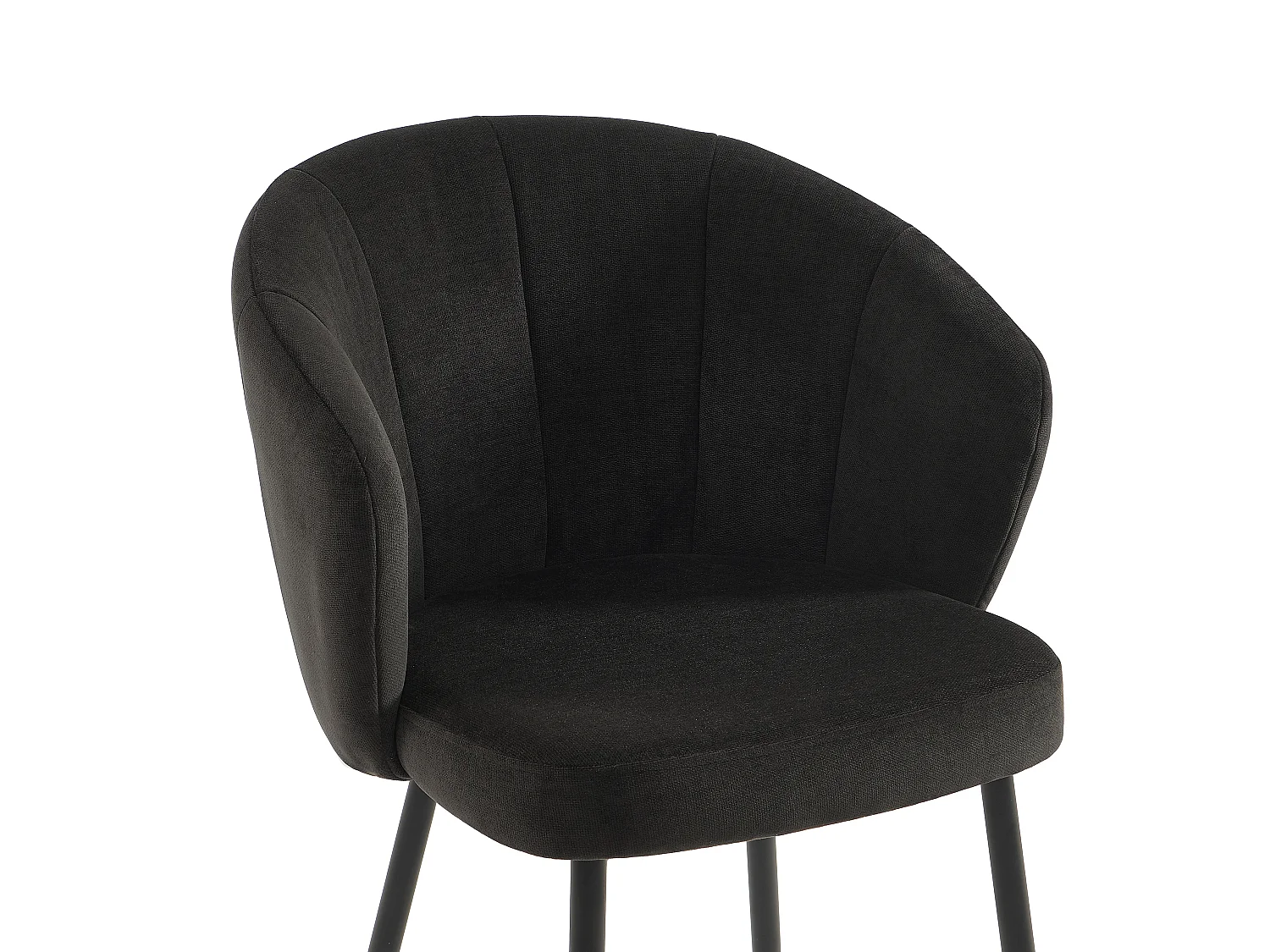 Lot de 2 chaises en tissu et métal - Noir - TANURY