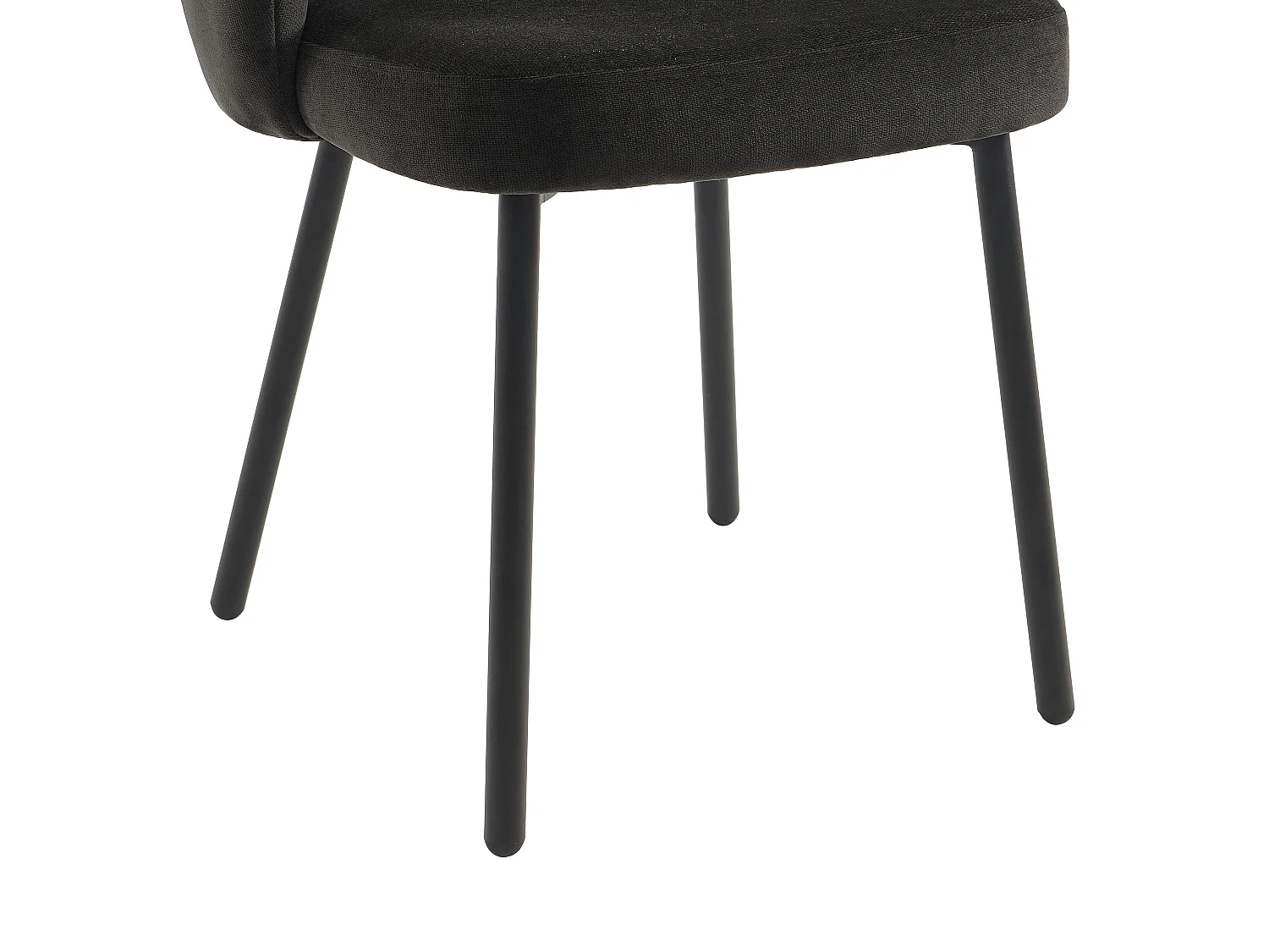 Lot de 2 chaises en tissu et métal - Noir - TANURY