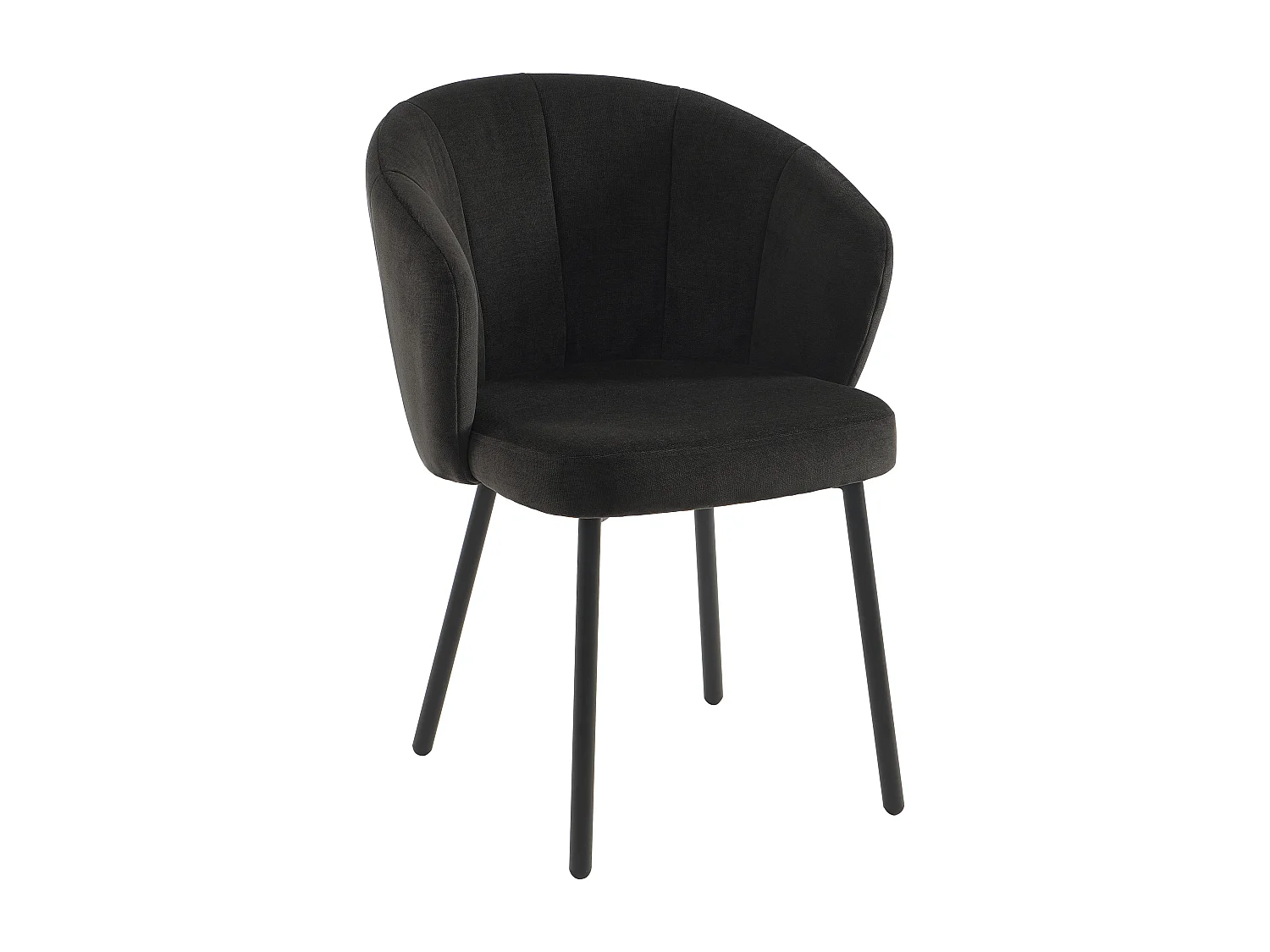 Lot de 2 chaises en tissu et métal - Noir - TANURY