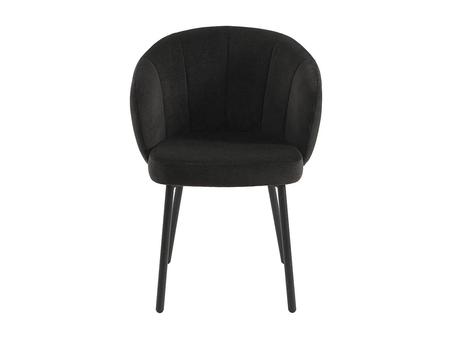 Lot de 2 chaises en tissu et métal - Noir - TANURY