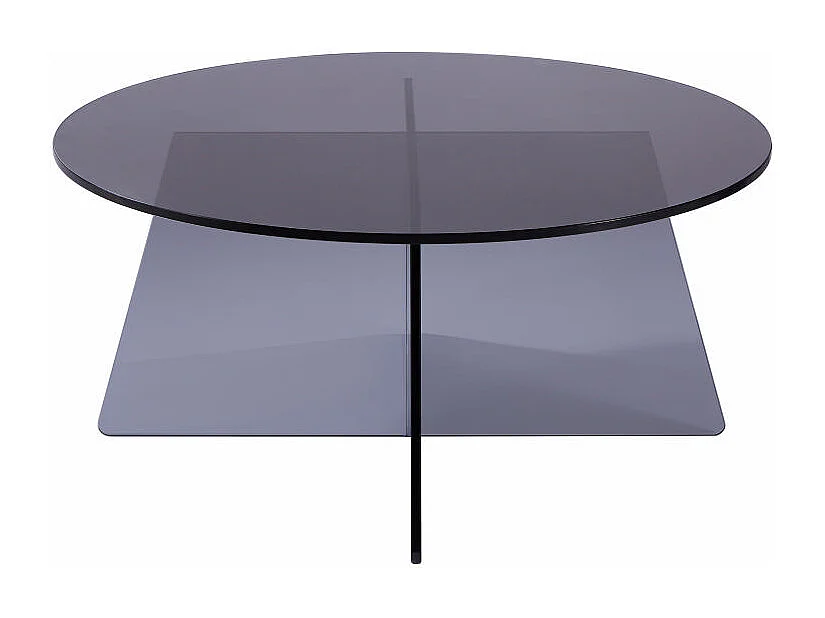 Table basse en verre trempé - Anthracite - SELVORA