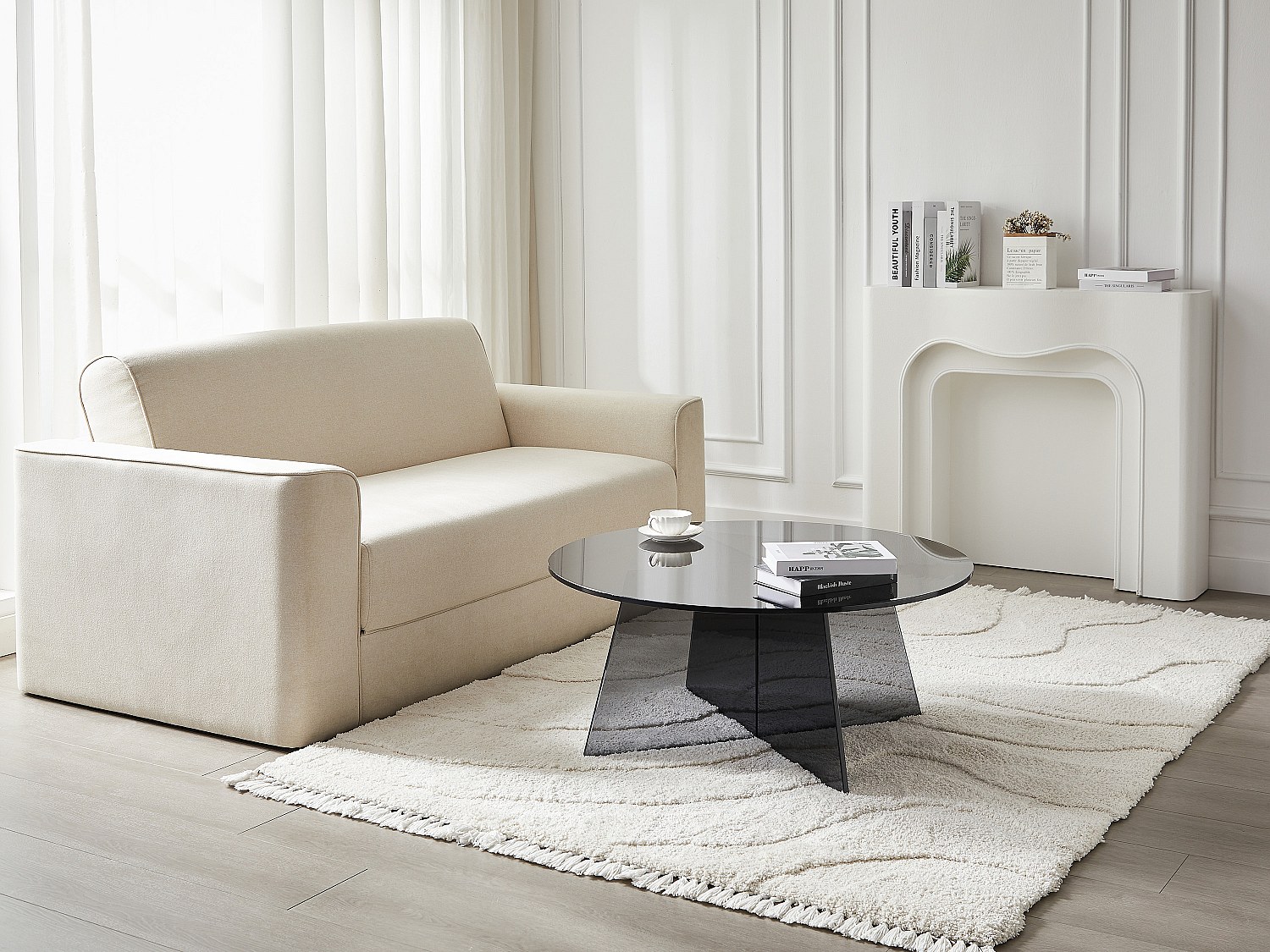 Couchtisch - Sicherheitsglas - Anthrazit - SELVORA günstig online kaufen