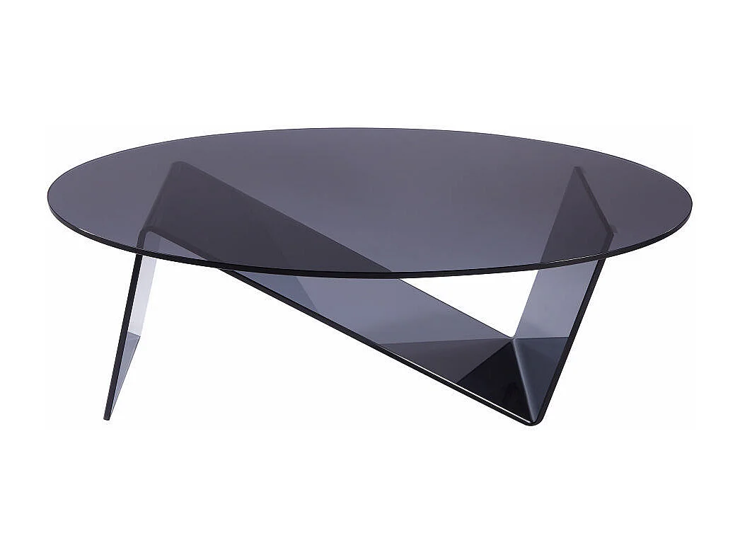 Table basse en verre trempé - Anthracite - ELOWEN