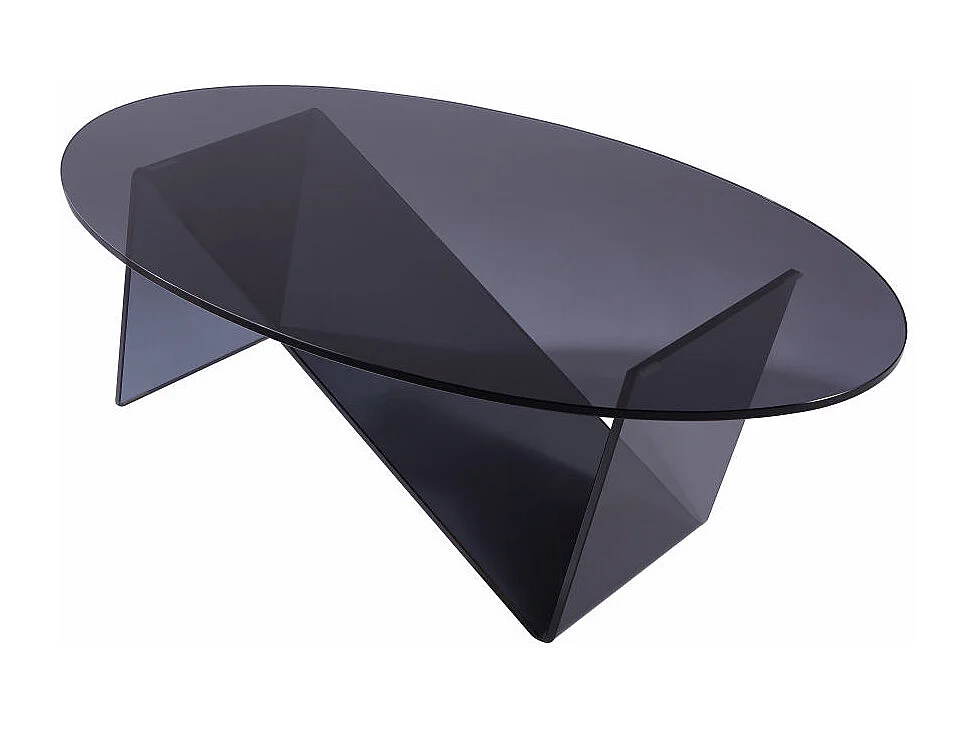 Table basse en verre trempé - Anthracite - ELOWEN