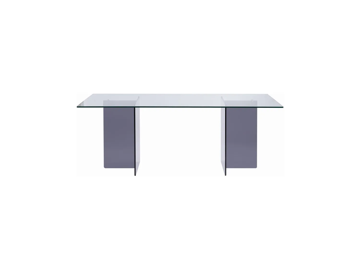 Eettafel voor 8 personen van gehard glas - Transparant en antraciet - BYLENA