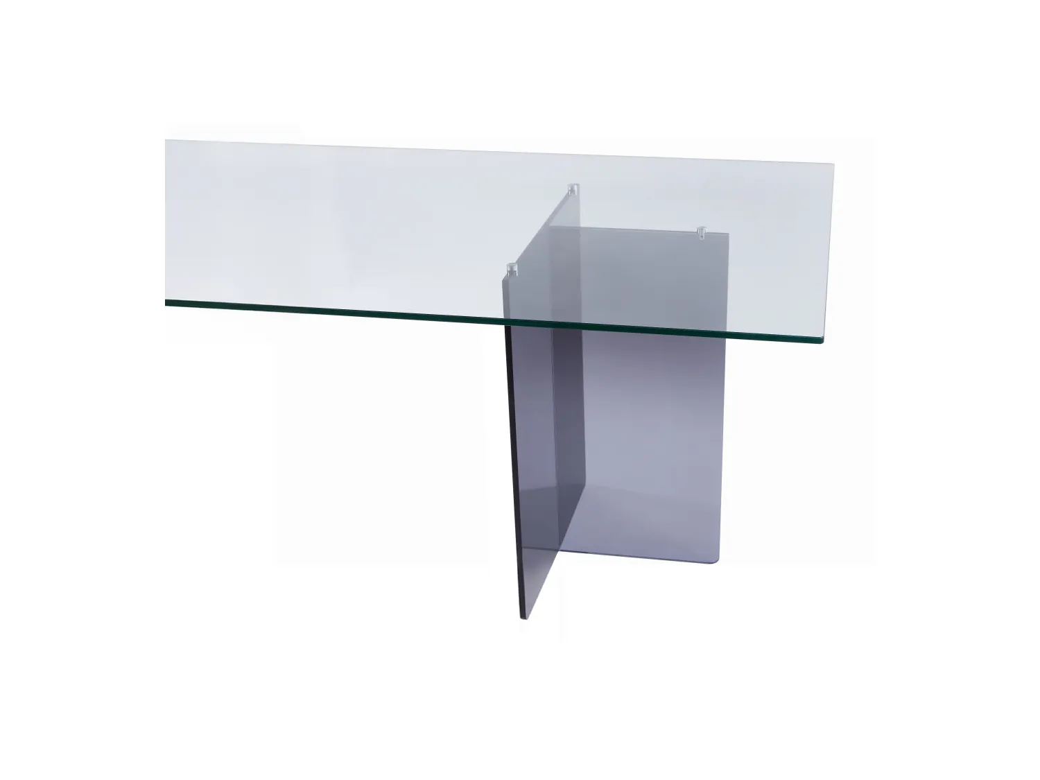 Eettafel voor 8 personen van gehard glas - Transparant en antraciet - BYLENA