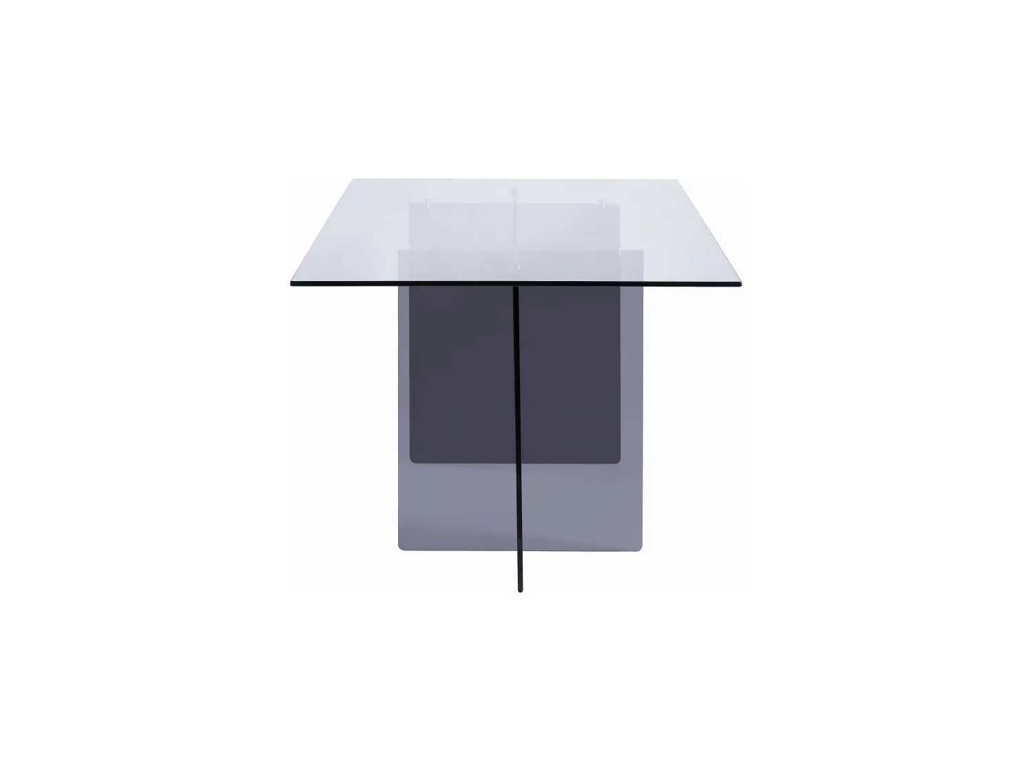 Eettafel voor 8 personen van gehard glas - Transparant en antraciet - BYLENA