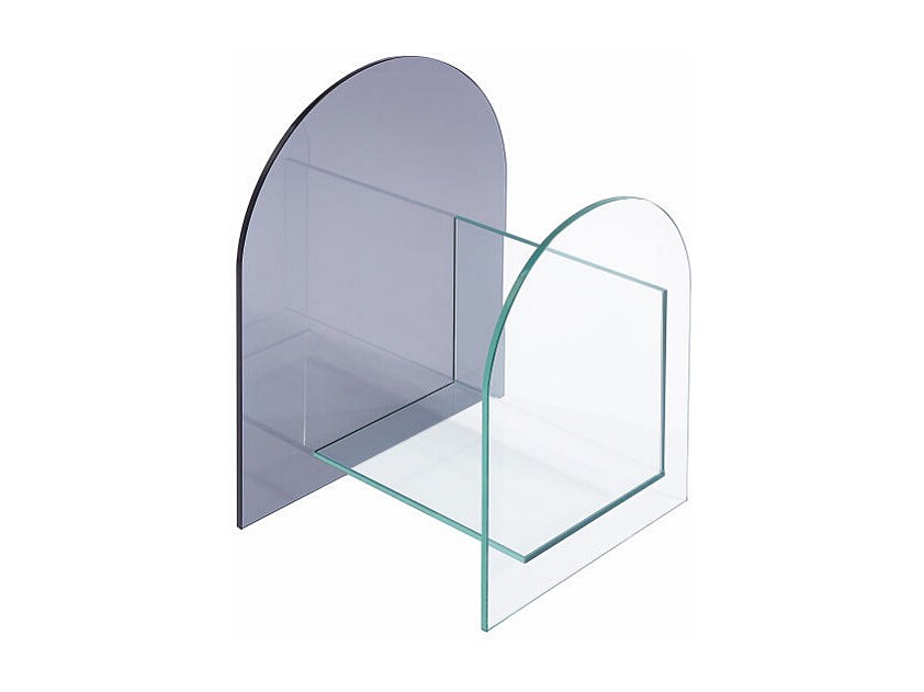 Zeitungsständer - Sicherheitsglas - Transparent & Grau - DUSILLA günstig online kaufen