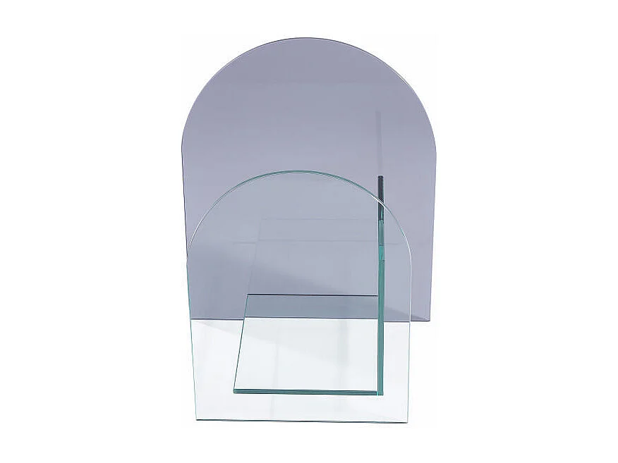 Porte-revue en verre trempé - Transparent et gris - DUSILLA