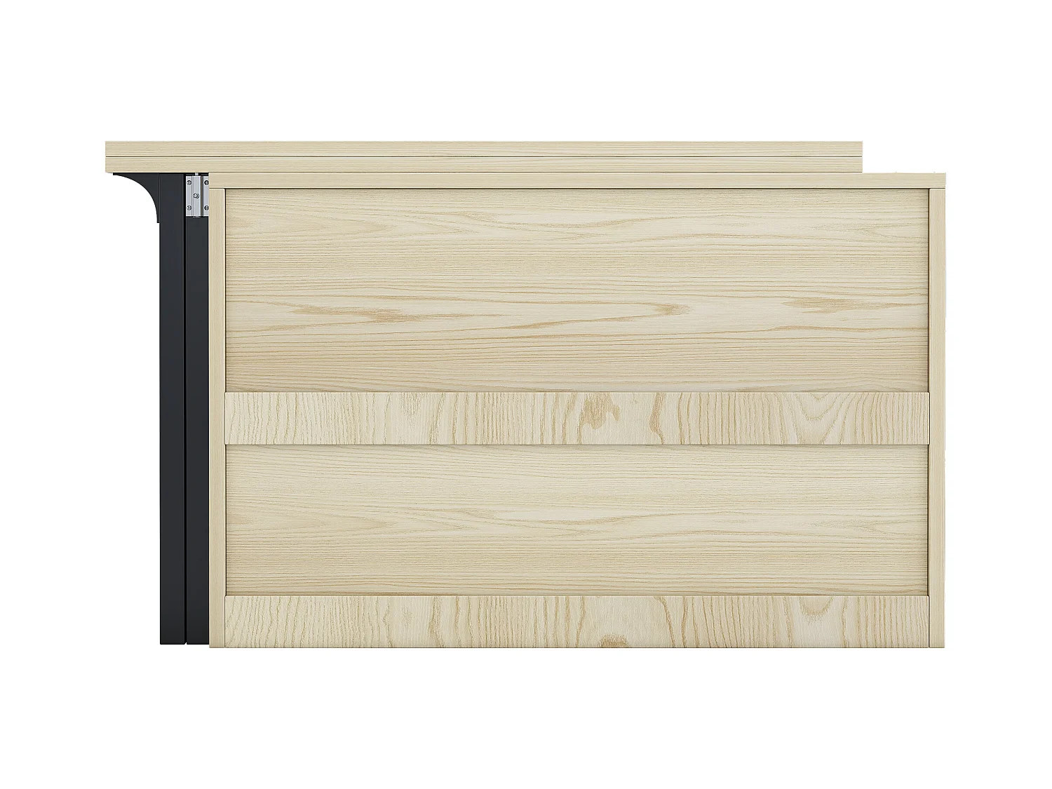 Meuble de bar、Buffet avec table pliante escamotable - grand espace de rangement - Naturel & Noir