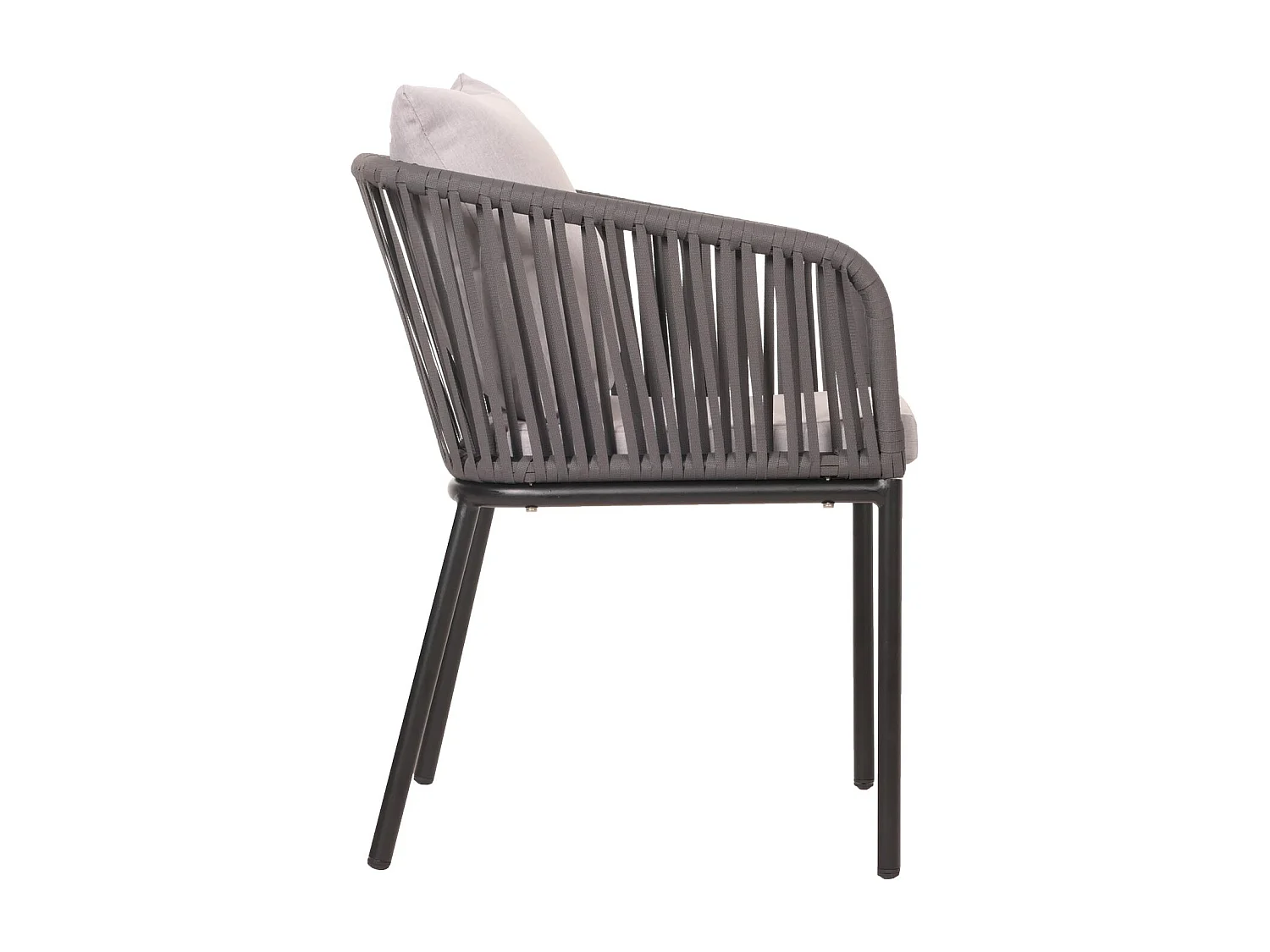 Lot de 2 chaises de jardin MCW-N41,  anthracite Coussin gris clair