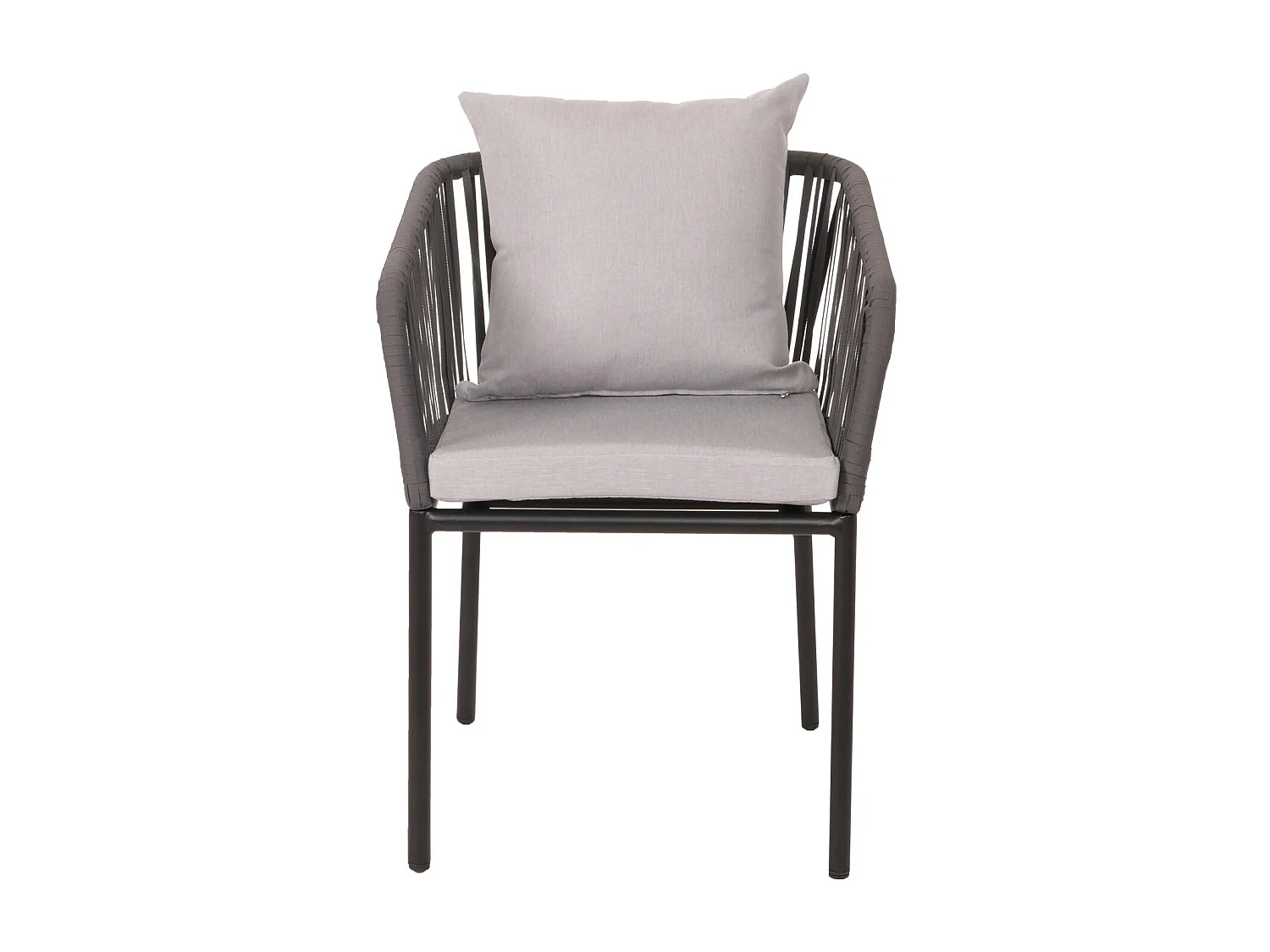 Lot de 2 chaises de jardin MCW-N41,  anthracite Coussin gris clair