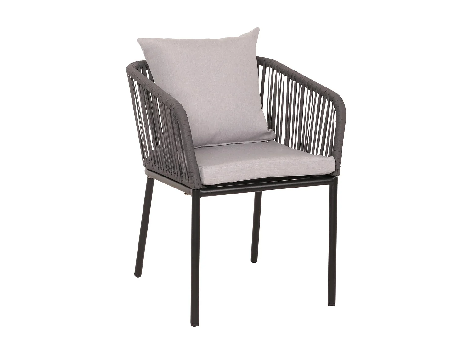Lot de 2 chaises de jardin MCW-N41,  anthracite Coussin gris clair