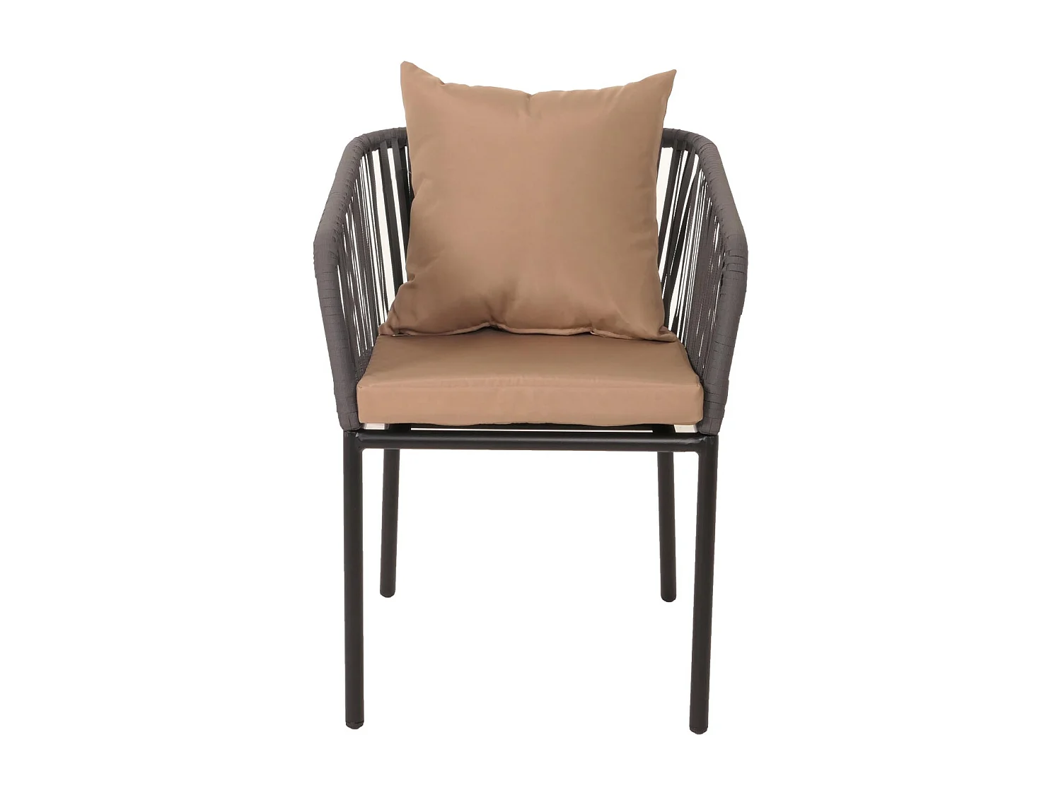 2er-Set Gartenstuhl MCW-N41, Anthrazit Kissen taupe