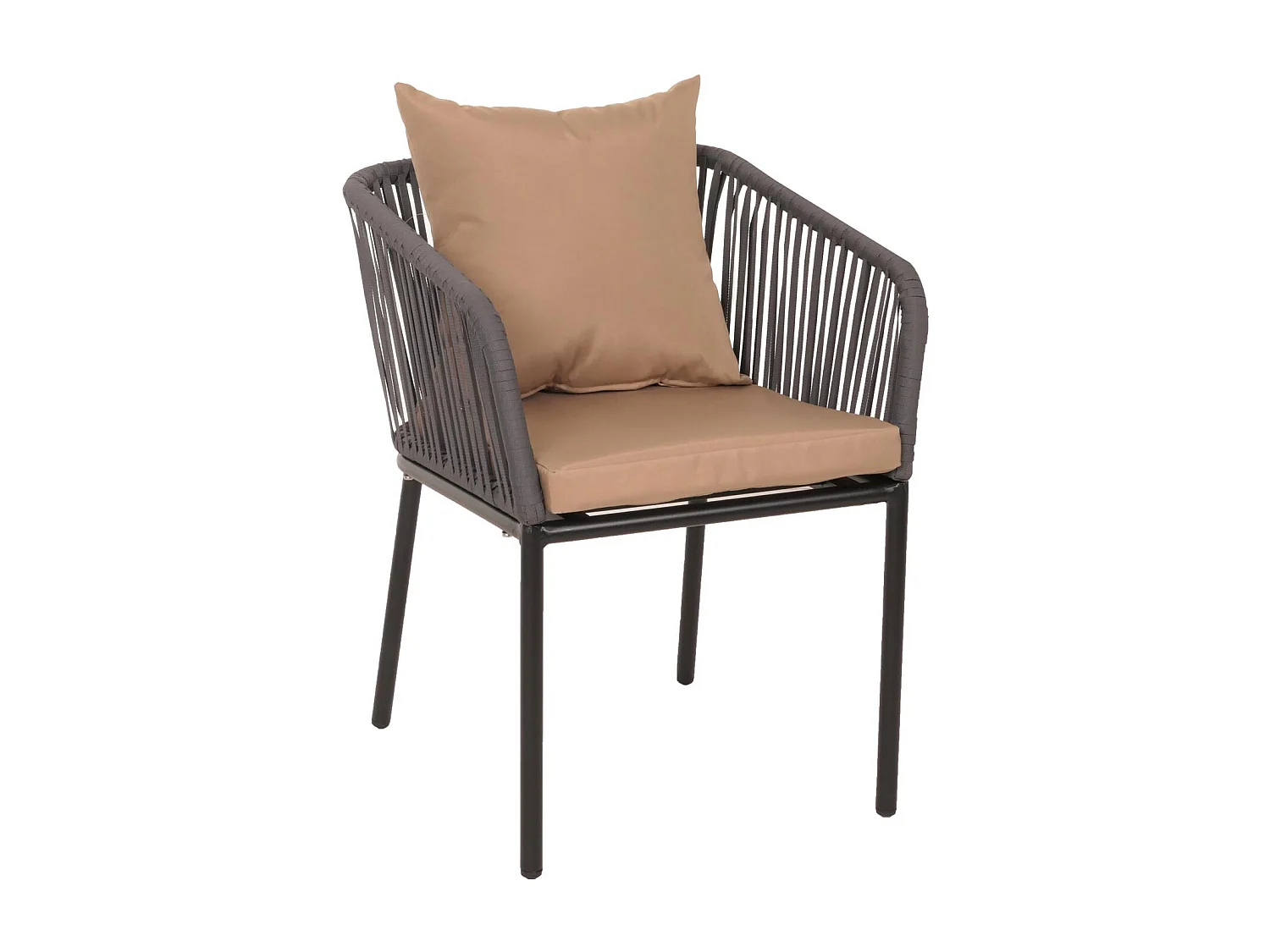 2er-Set Gartenstuhl MCW-N41, Anthrazit Kissen taupe