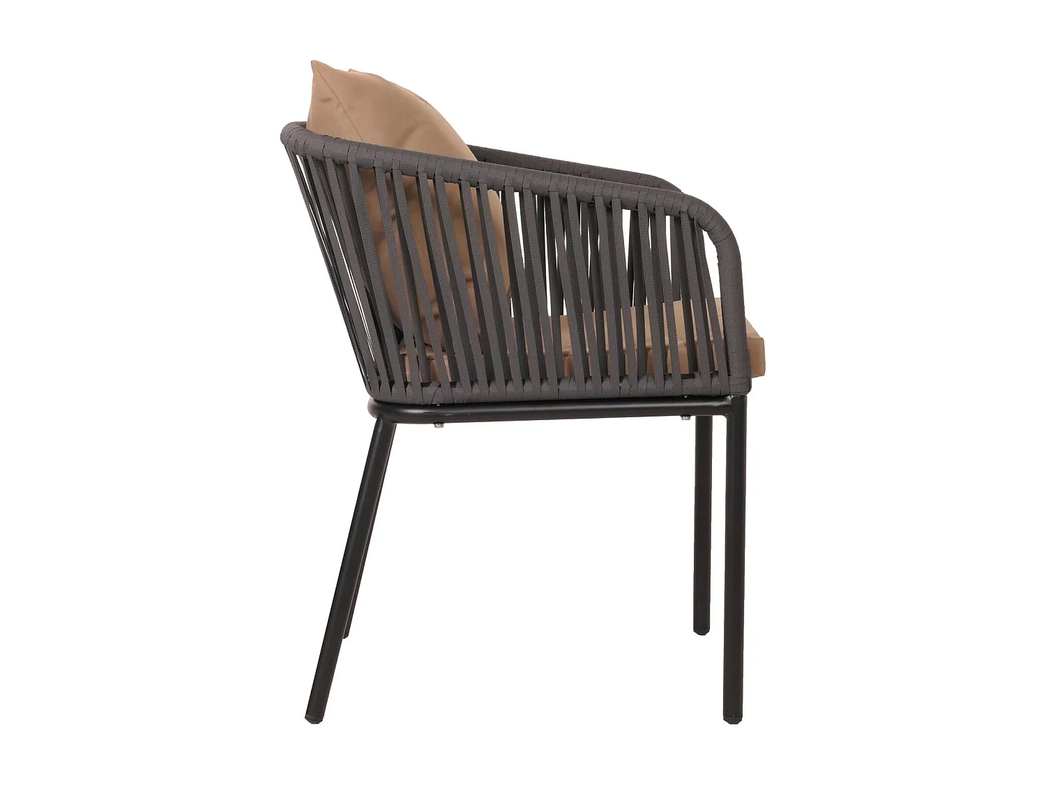 2er-Set Gartenstuhl MCW-N41, Anthrazit Kissen taupe