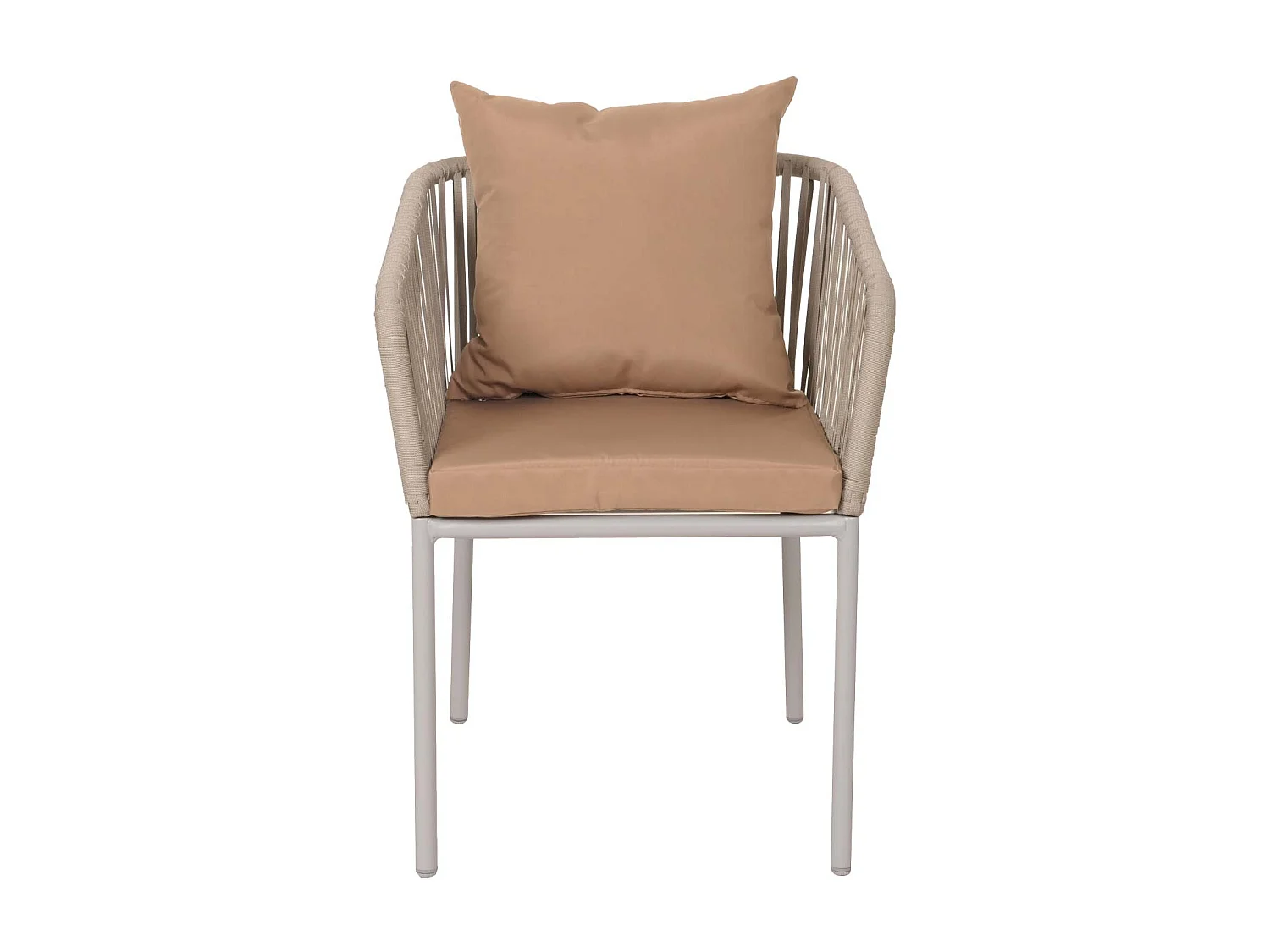 Set van 2 tuinstoelen MCW-N41,  lichtgrijs kussen taupe