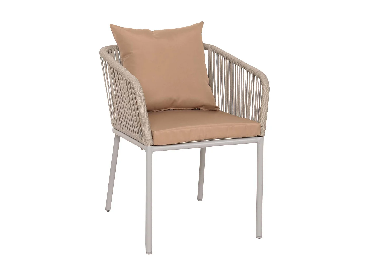 Set van 2 tuinstoelen MCW-N41,  lichtgrijs kussen taupe