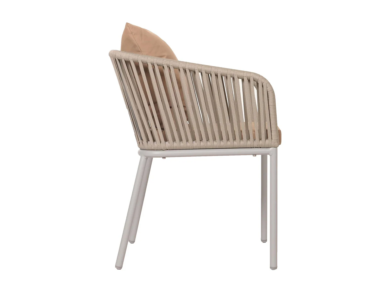 Set van 2 tuinstoelen MCW-N41,  lichtgrijs kussen taupe
