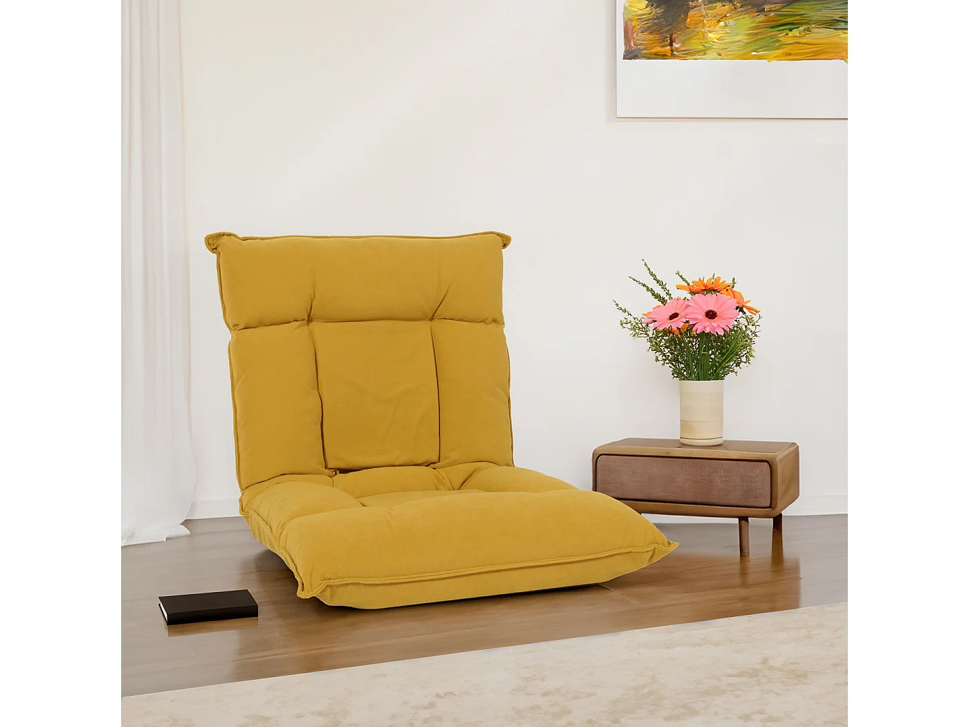 Fauteuil de sol MCW-N44,  jaune