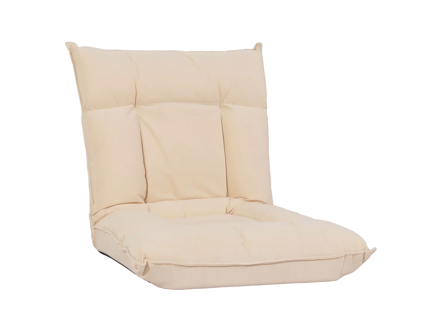 Sedia da pavimento MCW-N44, poltrona da pavimento cuscino 6 posizioni reclinabili, velluto ~ beige