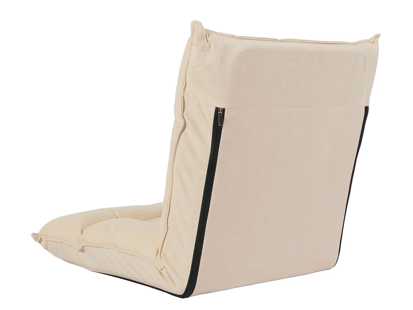 Sedia da pavimento MCW-N44, poltrona da pavimento cuscino 6 posizioni reclinabili, velluto ~ beige