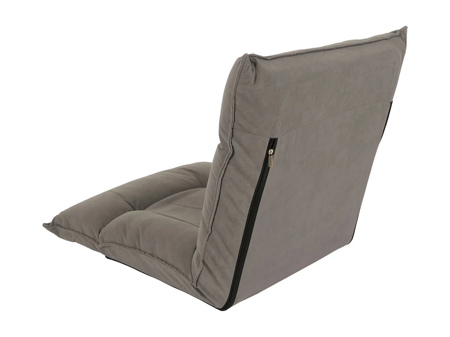 Sedia da pavimento MCW-N44, poltrona da pavimento cuscino 6 posizioni reclinabili, velluto ~ grigo scuro