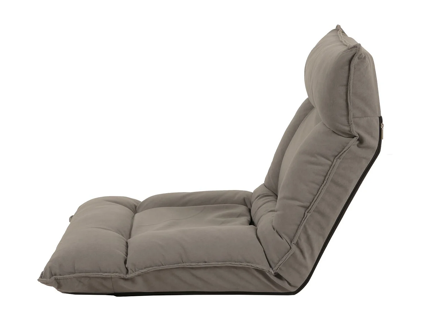 Sedia da pavimento MCW-N44, poltrona da pavimento cuscino 6 posizioni reclinabili, velluto ~ grigo scuro