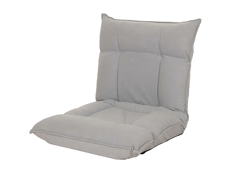 Sedia da pavimento MCW-N44, poltrona da pavimento cuscino 6 posizioni reclinabili, velluto ~ grigo chiaro